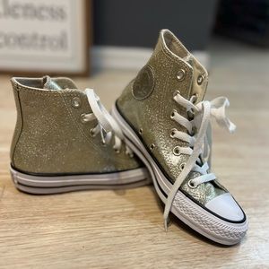 *NEW* Gold Glitter High Top Converse Sneakers